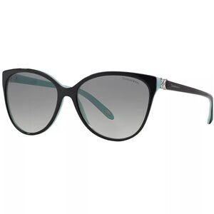 Tiffany & Co. Women’s Cat Eye Sunglasses in Black & Blue Acetate (Style TF4089B)